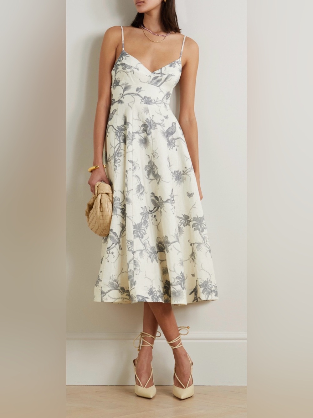 Zimmermann Wonderland Picnic Floral Linen Midi Dress NWOT Size 4 US 12